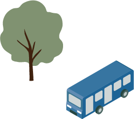 バスと木